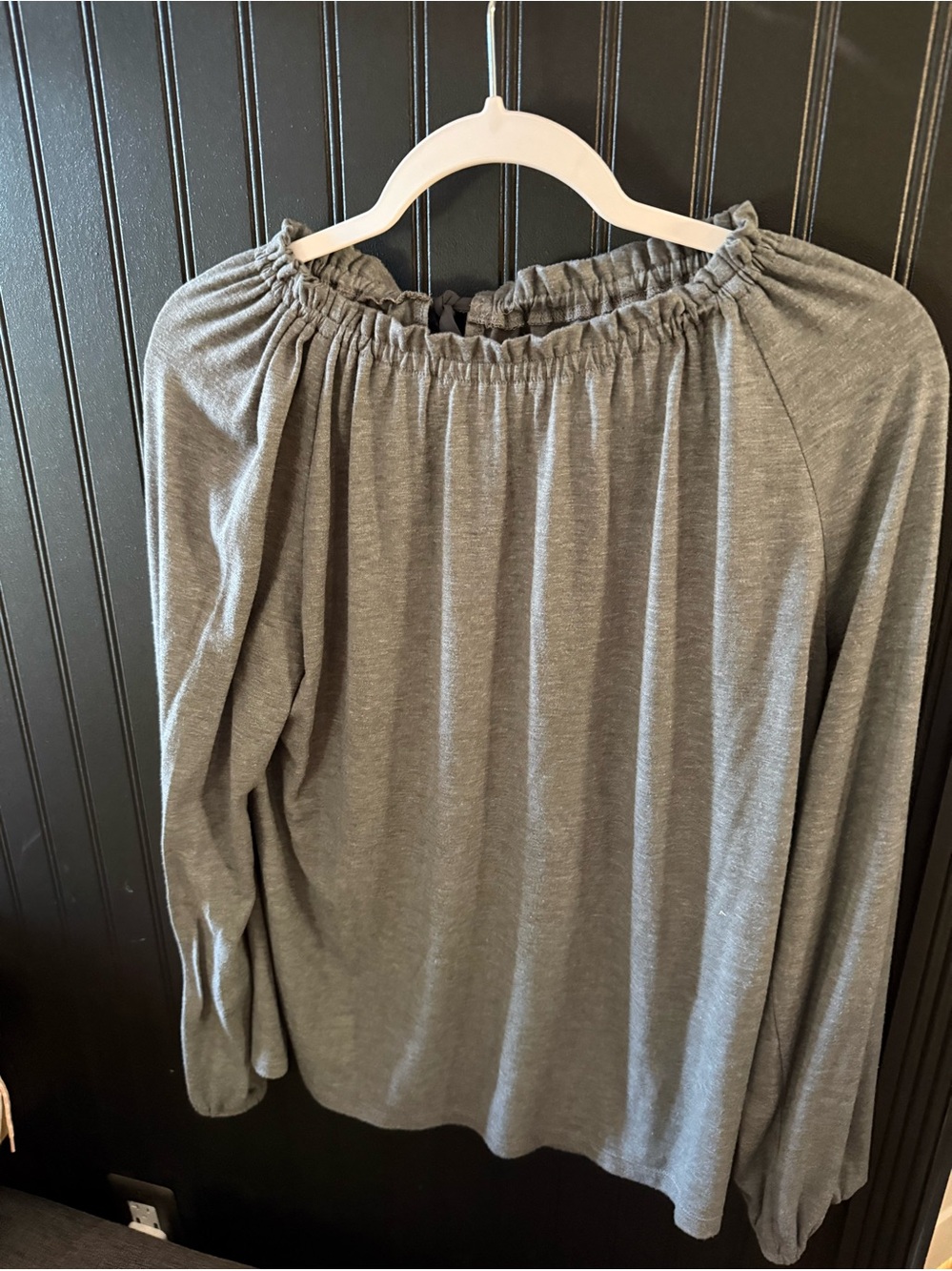 Gray Long Sleeve Top